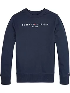 Bluzy dla dziewczynek - Tommy Hilfiger Bluza dziecięca Unisex Essential Sweatshirt bez kaptura, Zmierzch Marynarki, 24 miesięcy - grafika 1