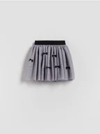 Sukienki i spódniczki dla dziewczynek - Reserved - Tiulowa spódnica z kokardkami - ciemnoszary - miniaturka - grafika 1