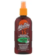 Balsamy i kremy do opalania - MALIBU Bronzing Tanning Oil SPF15 Argan Oil 200ml W Opalanie 73717 - miniaturka - grafika 1