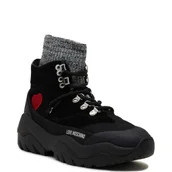 Buty trekkingowe damskie - Love Moschino Skórzane trapery - miniaturka - grafika 1