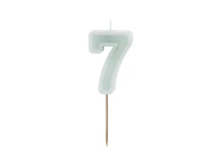 Świeczka cyferka siedem jasna mięta - 7 - 1 szt. - Urodziny dziecka - miniaturka - grafika 1