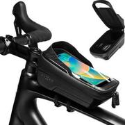 Sakwy rowerowe - Fixed Uchwyt rowerowy, sakwa, torba na ramę na telefon Bikee Bag, czarna - miniaturka - grafika 1