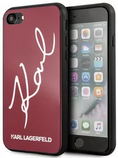Karl Lagerfeld Double Layers Glitter etui na iPhone 8 7 czerwone) KLHCI8DLKSRE - Etui i futerały do telefonów - miniaturka - grafika 1