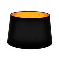 Oprawy, klosze i abażury - Zwężany, czarno-złoty abażur do lampki - miniaturka - grafika 1