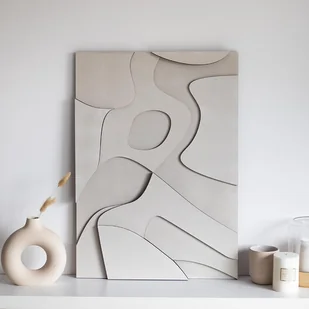 Obraz abstrakcyjny ,,LUNAR''3d relief dekoracja ścienna nowoczesna Boho - Obrazy i zdjęcia na płótnie - miniaturka - grafika 1