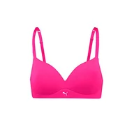 Biustonosze - PUMA Damski biustonosz z miękką wyściółką, neonowy róż, 70C, różowy neonowy, 70C - miniaturka - grafika 1