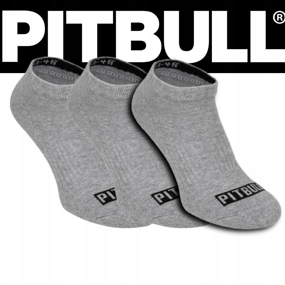 PITBULL WEST COAST SKARPETY PAD GRUBE 3-PAK SZARE 35/38