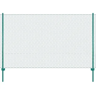 vidaxl Siatka ogrodzeniowa ze słupkami, stal, 25 x 1,5 m, zielony - Ogrodzenia - miniaturka - grafika 1