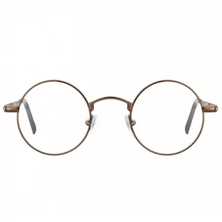Okulary korekcyjne, oprawki, szkła - Okulary dziecięce zerówki okrągłe lenonki M5B brązowe - grafika 1