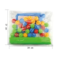 Klocki - Zestaw Konstrukcyjny Składanie Namiot Baza Patyczki Kulki Otwory Materiał - miniaturka - grafika 1