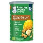 Przekąski dla dzieci - Gerber Organic Grain & grow Chrupki kukurydziano-owsiane mango banan po 12. miesiącu 35 g - miniaturka - grafika 1