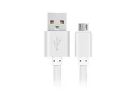 Kable USB - Kabel Leather Usb Typ-C Biały - miniaturka - grafika 1
