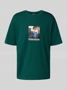 T-shirt o kroju relaxed fit z czystej bawełny model ‘BEANE’ - Koszulki męskie - miniaturka - grafika 1