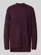 Swetry damskie - Sweter z dzianiny o kroju oversized z półgolfem model ‘LEFILE’ - miniaturka - grafika 1