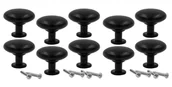 Meble modułowe i akcesoria - 10X Gałka Uchwyt Do Mebli Czarny Elegancki 28 Mm - miniaturka - grafika 1