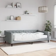 Łóżka - Sofa z materacem do spania, jasnoszara, 100x200 cm, tkanina Lumarko! - miniaturka - grafika 1