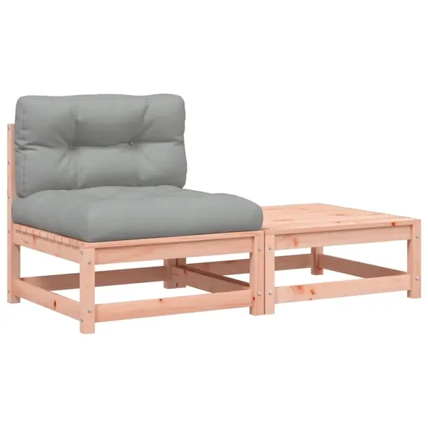 Zestaw Ogrodowy z Litego Drewna Daglezjowego: Sofa 140x70x67 cm + Podnóże
