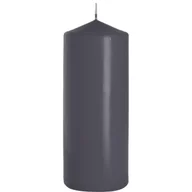 Świece - Świeca walec 80/200 szara Bispol - miniaturka - grafika 1