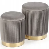 Pufy i podnóżki - Zestaw 2 Puf Monty Popiel Otwierane Tapicerowane - miniaturka - grafika 1