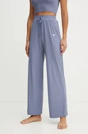 Spodnie damskie - Roxy spodnie do jogi Rise & Vibe kolor niebieski szerokie high waist ERJNP03556 - miniaturka - grafika 1