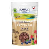 Przysmaki dla psów - Baltica Przysmaki Regionów Indyk owoce leśne 100g - miniaturka - grafika 1