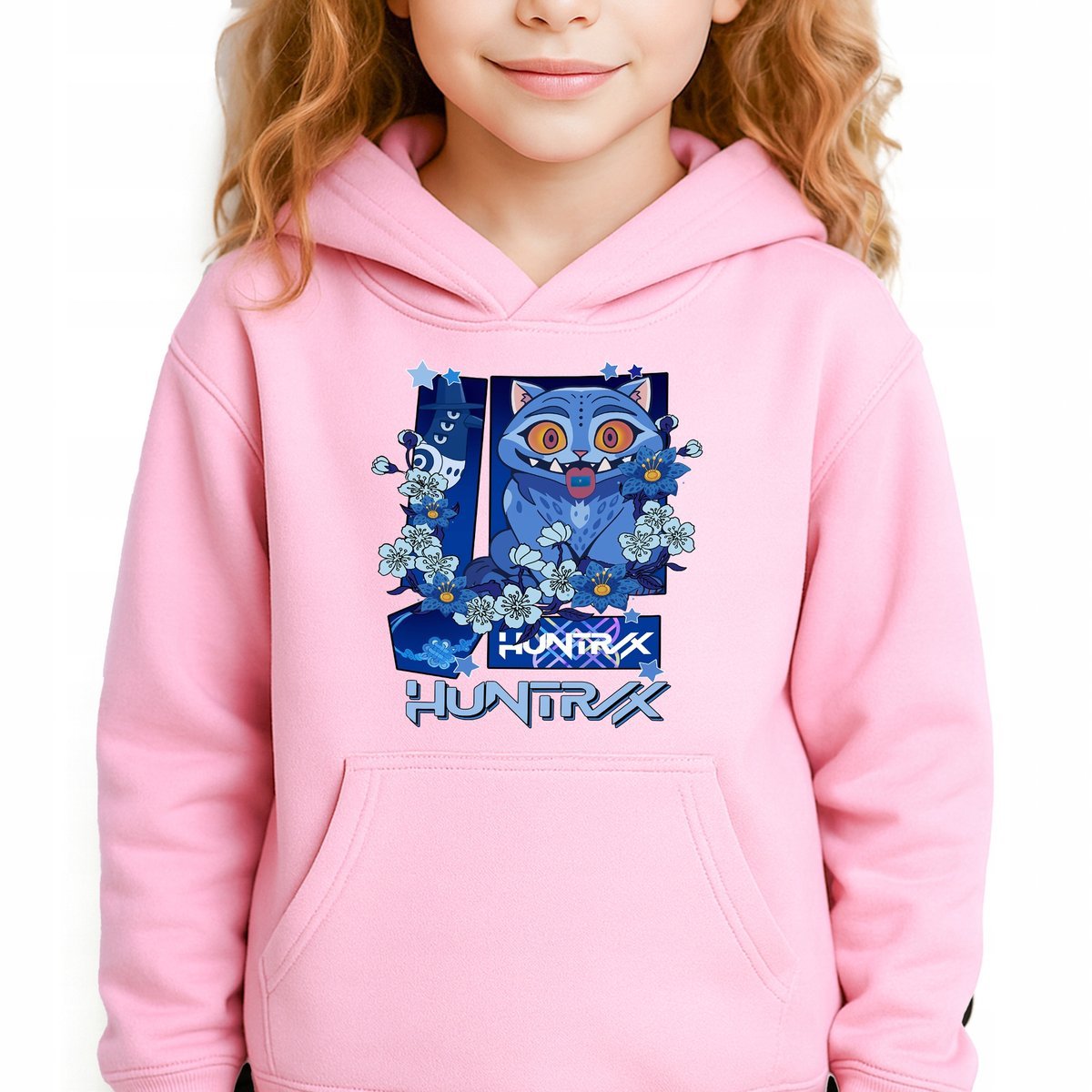 Bluza Dziecięca Różowa Z Kapturem HUNTRIX GAJA Muzyka Wzory Rozmiar 128 cm