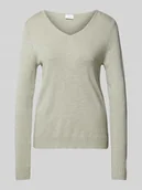 Swetry damskie - Sweter z dzianiny z dekoltem w serek model ‘Viril’ - miniaturka - grafika 1