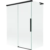 Parawany nawannowe - Mexen Rox L parawan nawannowy 2-skrzydłowy rozsuwany 120 + 70 x 150 cm, transparent, czarny - 8C9L-120-070-70-00 - miniaturka - grafika 1