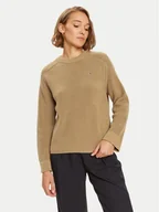 Swetry damskie - Tommy Hilfiger Sweter WW0WW40751 Beżowy Regular Fit - miniaturka - grafika 1