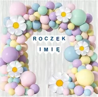 Baby shower i roczek - Roczek 1 urodziny girlanda balonowa biała nieb. - miniaturka - grafika 1