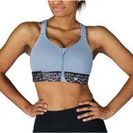 Biustonosze - BIUSTONOSZ SPORTOWY SHEFIT NIEBIESKI ŚREDNIE PODTRZYMANIE REGULOWANY M TRENING - miniaturka - grafika 1