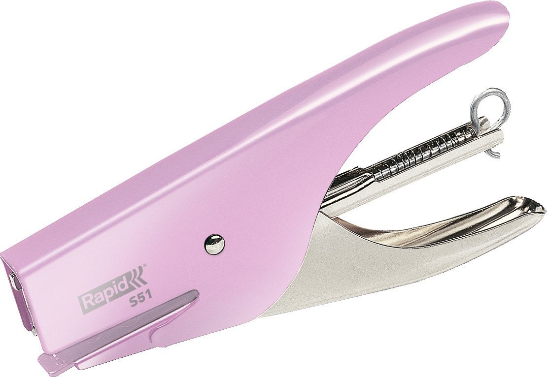 Rapid Retro Classic S51, 15 sheets, Pink, Stainless steel, Standard clinch, 21/4, Metal, 80 g/m²