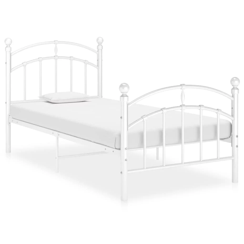 vidaXL Lumarko Rama łóżka, biała, metalowa, 100 x 200 cm 324971