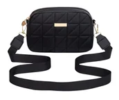 Torebki damskie - Czarna pikowana torebka skórzana na ramię torba damska ekoskóra - miniaturka - grafika 1