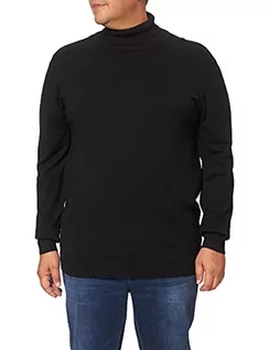 Bluzy męskie - Urban Classics Męska bluza Basic Turtleneck Sweater, czarny, M - grafika 1