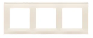 Kontakt Simon Ramka potrójna Nature Simon 55 - szkło mrożone kremowe - Klawisze i ramki - miniaturka - grafika 1