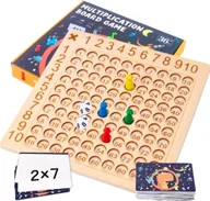 Gry planszowe - Zaxer Gra planszowa tabliczka mnożenia, nauka liczenia, drewniana - miniaturka - grafika 1