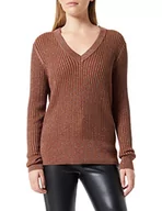 Swetry damskie - ICHI Sweter damski IHMELEO LS3, 181031/Toffee, XS - miniaturka - grafika 1