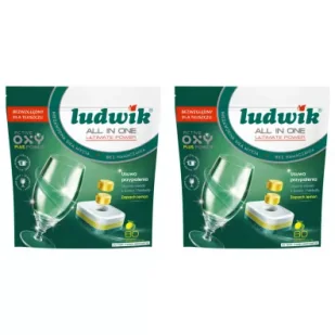 Ludwik All in one tabletki do zmywarek Lemon Zestaw 2 x 80 szt. - Środki do zmywarek - miniaturka - grafika 1