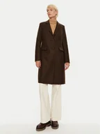 Płaszcze damskie - Tommy Hilfiger Płaszcz wełniany WW0WW42738 Brązowy Regular Fit - miniaturka - grafika 1