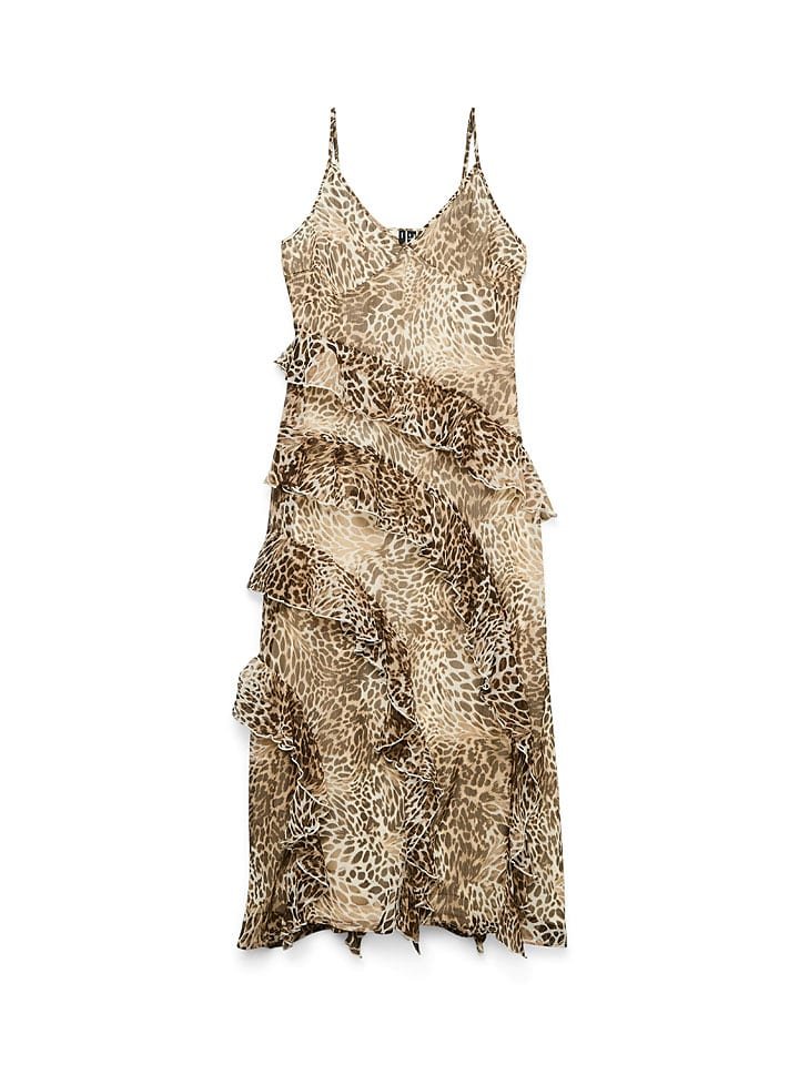 Vero Moda Sukienka w kolorze karmelowo-czarnym