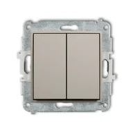 Wyłączniki światła i elektryczne - Wyłącznik podwójny Karlik MINI - taupe - miniaturka - grafika 1