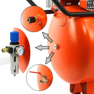 Kompresor olejowy 2-tłokowy ze zbiornikiem o pojemności 115l BJC - Sprężarki i kompresory - miniaturka - grafika 5