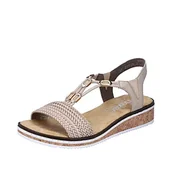Sandały damskie - Rieker Sandały damskie V3662, beżowy, 39 eu - miniaturka - grafika 1
