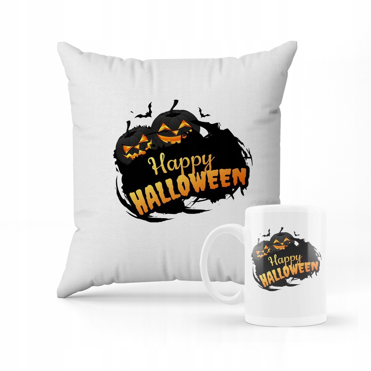 ZESTAW PODUSZKA + KUBEK Prezent na halloween + IMIĘ 2
