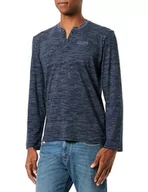 Koszulki męskie - TOM TAILOR Koszulka męska z długim rękawem, 32450 - Sky Captain Blue Stripy Inject, XXL - miniaturka - grafika 1