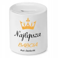 Skarbonki - SKARBONKA DLA BABCI NAJLEPSZA BABCIA NA ŚWIECIE z Nadrukiem ze Zdjęciem - miniaturka - grafika 1