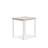 Meble do szkół i przedszkoli - Biurko SONITUS PLUS, 700x600x720 mm, HPL popielaty, redukcja hałasu, biały - miniaturka - grafika 1