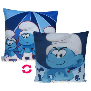 Smerfy - Poduszka pluszowa dwustronna: Ważniak, Smerf, Laluś i Osiłek (374107) - Kołdry i poduszki dla dzieci Smerfy - Poduszka pluszowa dwustronna: Ważniak, Smerf, Laluś i Osiłek (374107) - Kołdry i poduszki dla dzieci - miniaturka - grafika 1