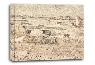 Harvest The Plain of La Crau, Vincent van Gogh - obraz na płótnie Wymiar do wyboru: 40x30 cm - Obrazy i zdjęcia na płótnie - miniaturka - grafika 1